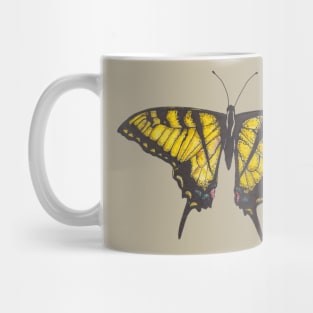 Big beautiful yellow butterfly Machaon Mug